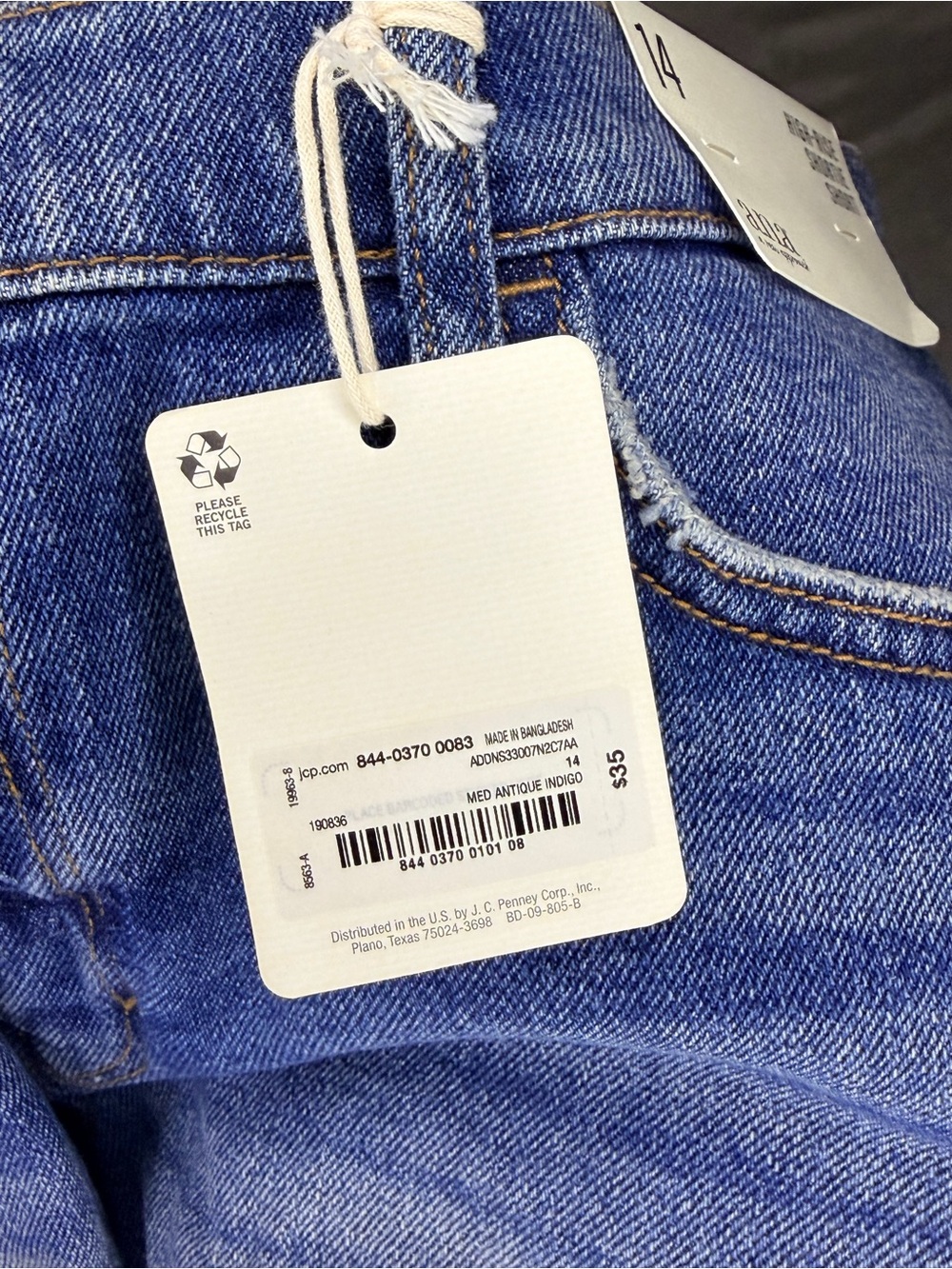 a.n.a Indigo High-Rise Frayed Hem Denim Shorts - Picture 4 of 4